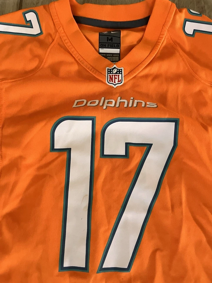 Camiseta Nike NFL Auténtica Sobre el Campo Miami Dolphins #17 Naranja Niños Mediana Foto 4 de 4