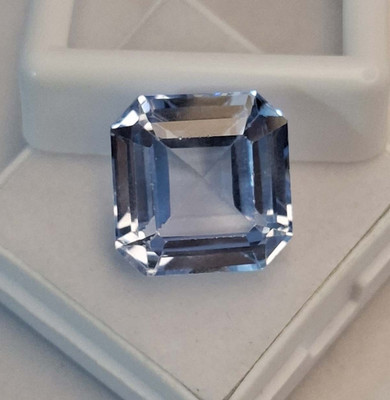Blue Aquamarine Natural Asscher Cut 16-18 Ct Certified Loose Gemstone RK330