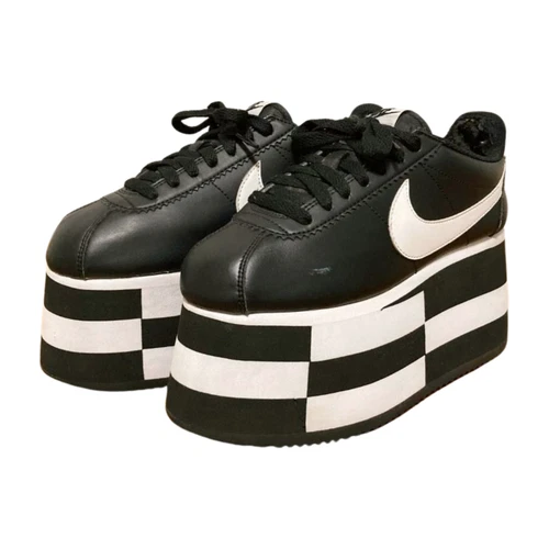 COMME des GARCONS x NIKE Cortez Platform Sneaker Black White BV0070-002 US 6 - Picture 6 of 8