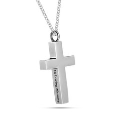 Ashes Necklace Titanium Steel Cremation Cross Pendant Urn Jewelry For Men Women