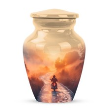 Motorcycle Riding Urn Memorial 3 Inch Cremation Urns Ashes Female Burial Funeral