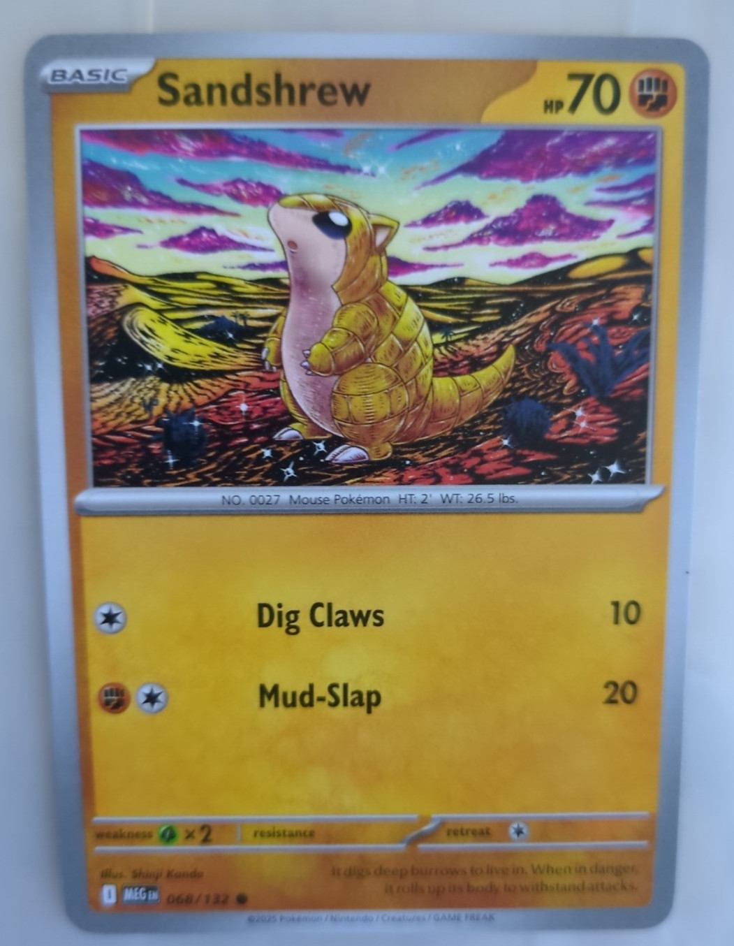 Sandshrew 068/132 Mega Evolution Common Near Mint