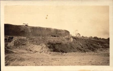Vintage Found Photo Horse Drawn Wagon in Quarry Landscape Early 20th Century