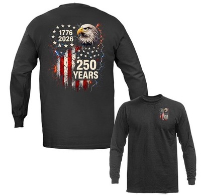 250 Years of American Independence Eagle USA Flag 4th of July Long Sleeve Shirt