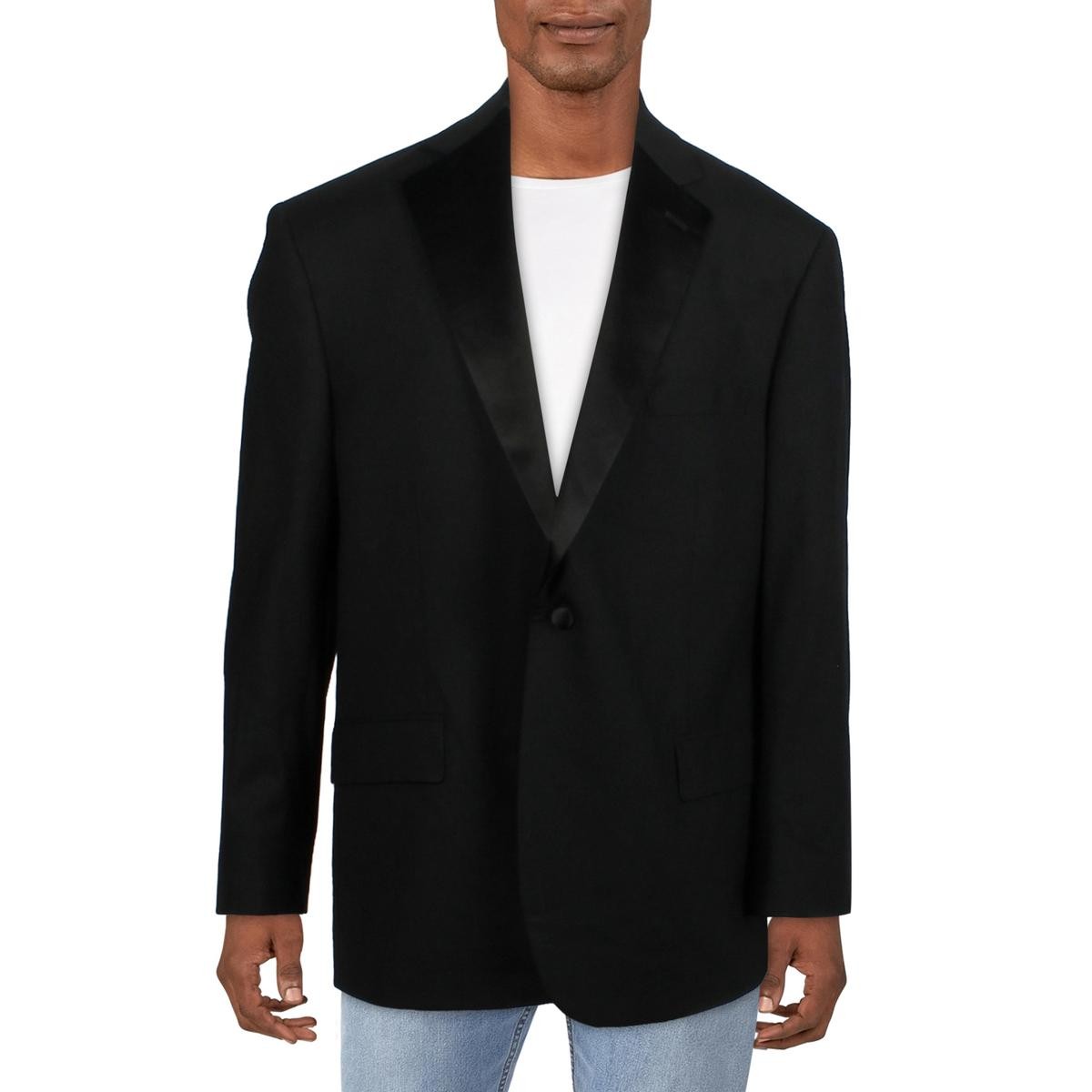 Мужское шерстяное спортивное пальто с черным воротником B by Brooks Brothers 48R BHFO 5320