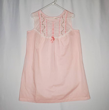 Aristocraft Vtg Nightgown Large Pastel Pink Sleeveless Ruffle Lace Cottagecore