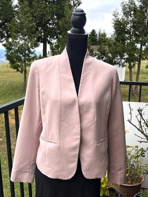 Eileen Fisher Size SP Open Front Blazer Jacket Drapey Tencel Stretch Blush Pink