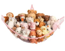 Stuffed Animal Storage Hammock Net Corner - Large Toy Hammock Net 1 Pack Pink