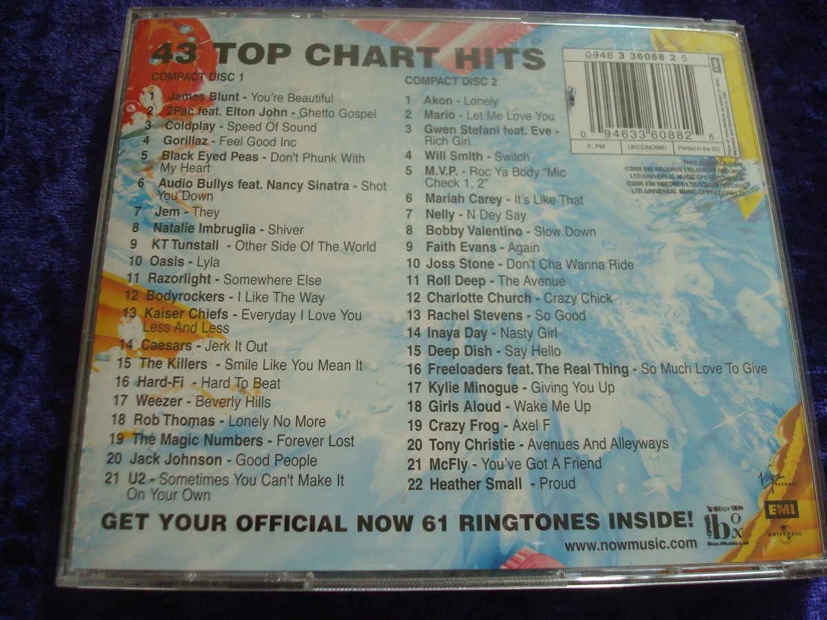 CD.NOW THAT'S WHAT I CALL MUSIC VOLUME 61.2 CD SET.43 TRACKS.POP