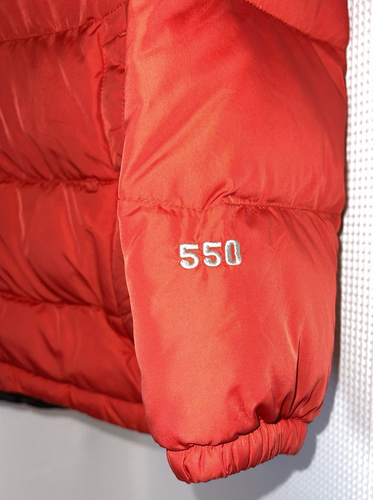 North Face Jacket Boys Medium Red Full Zip Logo Goose Down Puffer Coat u52 - Picture 3 of 9