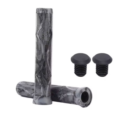 Slip On Griffe Ribbed Flangeless BMX MTB (ähnlich ODI Longnecks) grau
