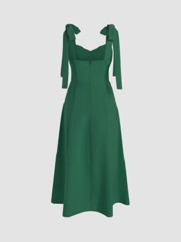 Cider Solid Bowknot Corset Midi Dress Emerald Green M NWT Side Slit Free  Ship | eBay