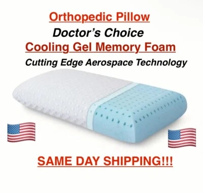 SURGIMED Ventilated Cooling Memory Foam Pillow – Removable Washable Cover, Orthopedic