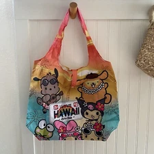 Hello Kitty & Friends Foldable Hawaii Reusable Shopping Bag Tote w/Case Limited