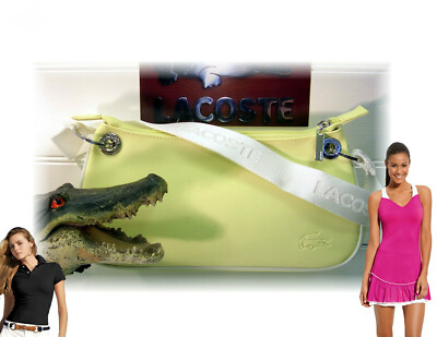 LACOSTE SHOULDER BAG Compact Vintage L61 Classic 20 Pastel Yellow NEW