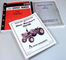 Set Allis Chalmers 170 Tractor Service Parts Operators Manuals Repair Catalog