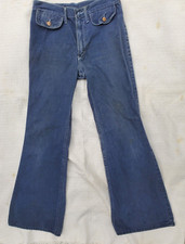 Vintage Women's 1970s Maverick Wide Bell Bottom Denim Jeans Pants 32x32