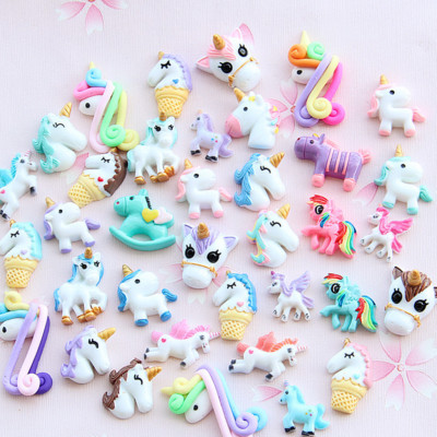 US 15~100 Pc Slime Bread Candy Unicorn Resin Flat Back Scrapbooking Charms DIY