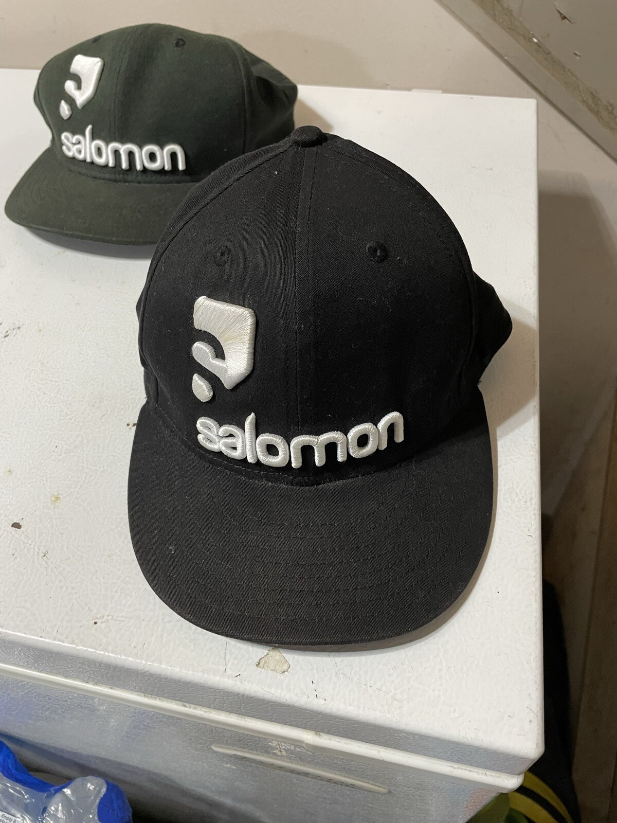 Salomon Flat Bill Black White Snapback Cap by Richardson  