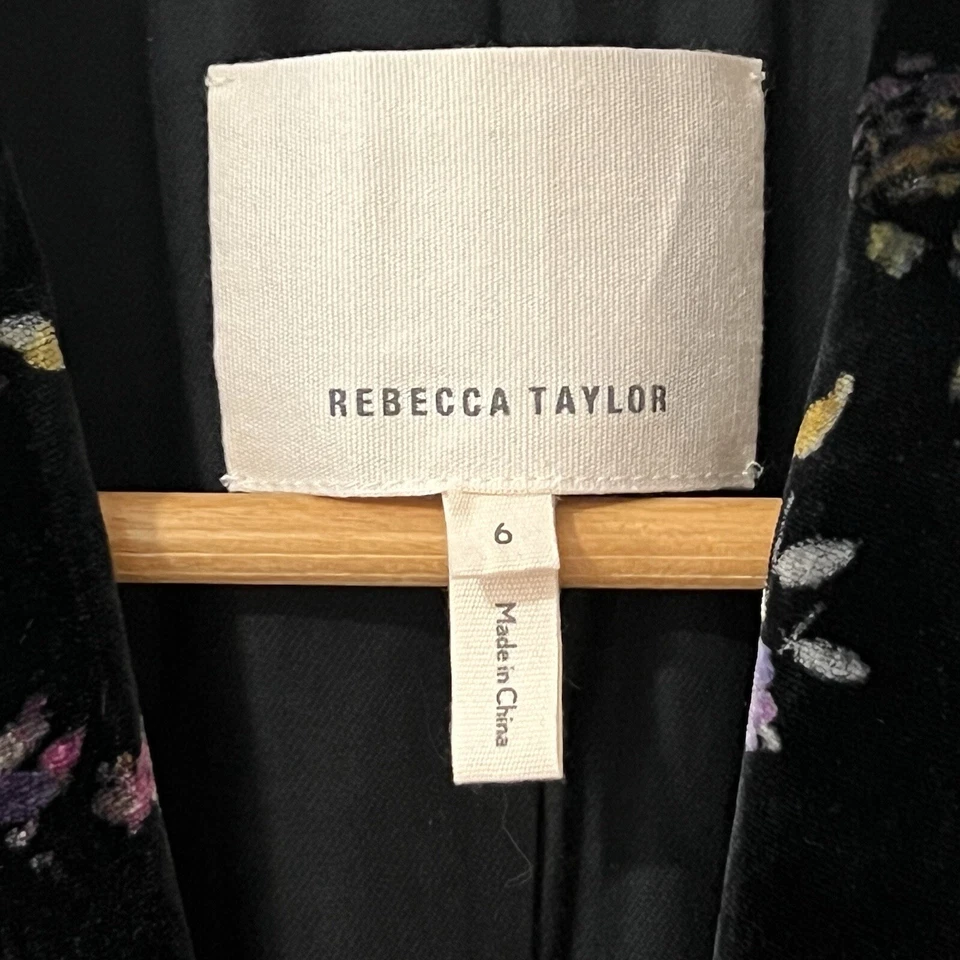 Blazer Rebecca Taylor Estampado Floral Terciopelo Mezcla Seda US6 ($550) Foto 4 de 4