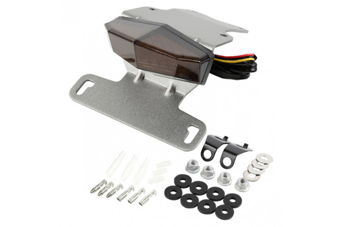 Kit Support Plaque DRC Moto et Feu LED pour Sorties Urbaines en Kawasaki D-Tracker 125