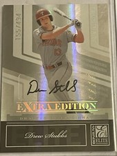 2007 Donruss Elite Extra Drew Stubbs Turn of the Century Auto #/ texas baseball