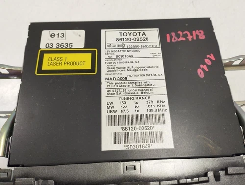 8612002520 Sistema Audio/Radio Cd para TOYOTA AURIS (E15) Active 2008 182718 - Imagen 2 de 10