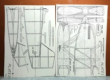 CURTISS R6 RACER BALSA FREE FLIGHT MODEL AIRPLANE PLANS 24" WINGSPAN