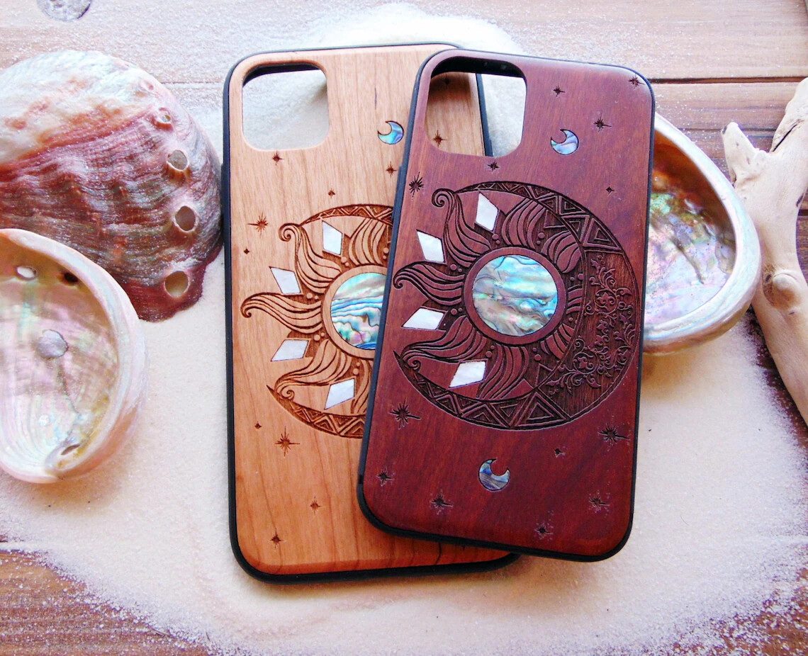 iPhone 16, 15, 14, 13 pro Max -Samsung Galaxy S22, 23, 24 Ultra Wood Phone Cases-image