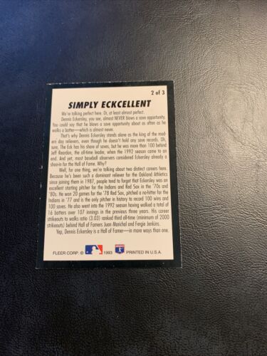 B41a #2 Dennis Eckersley Oakland A’s athletics 1993 fleer provisions Pro Vision - 第 2/2 張圖片