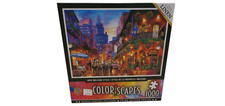 Master Pieces Color Scapes New York Night Life 1000 PC Jigsaw Puzzle Complete