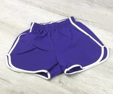 Vintage Champion Shorts 70s 80s Gym PE Athletics Purple Nylon Made In USA Kids S