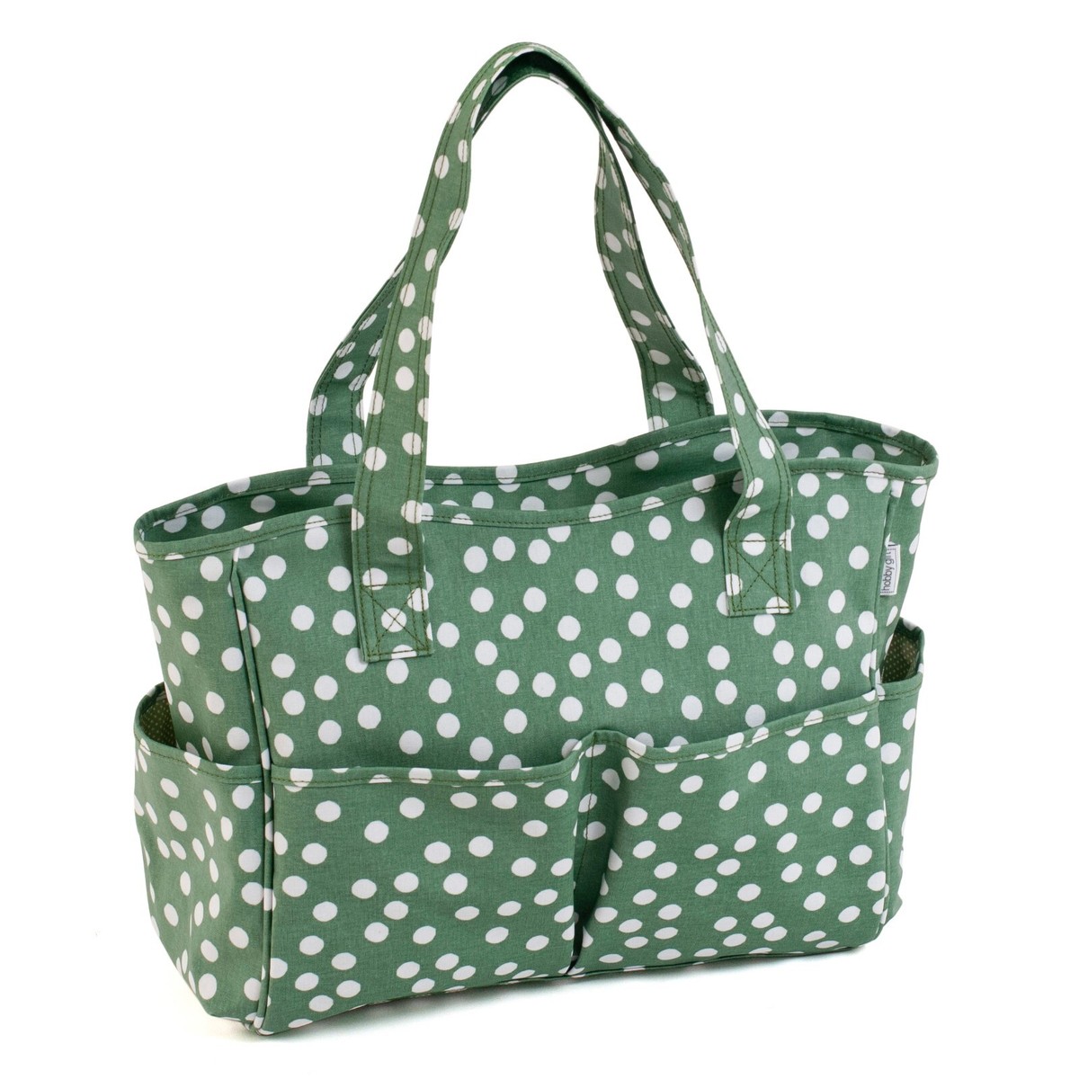 Hobby Gift Craft Bag Matt PVC Khaki with White Spots MRB\616