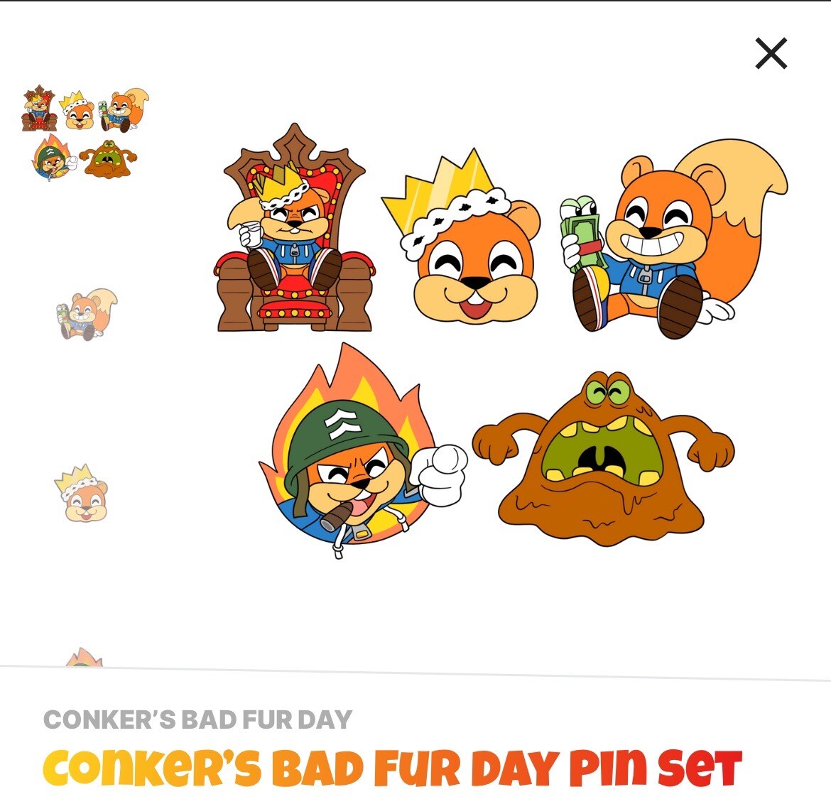 YouTooz* Conker's Bad Fur Day * Pin Set* (*NEW ORIGINAL