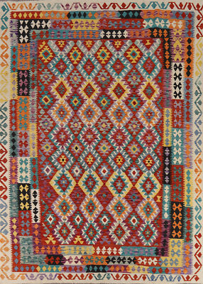 Reversible Kilim Kelim Rugs Rectangle Handwoven Kilim Carpets 8x11 ft