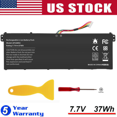CRLYLC 37Wh AP16M5J laptop Batterij voor Acer Aspire 1 A114-31 A114-32 Aspire 3 A314-31 A314-32 A314-41 A315-21 A315-21G A315-31 A315-32 A315-33 A315-41 A315-51 A315-53 A315-53G 2ICP4/80/104 Battery