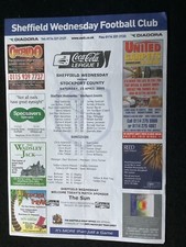 2004/5 Sheff Wed v Stockport County teamsheet