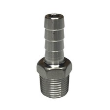 1/2  NPT Male to 1/2  Stainless Hose Barb Adapter Oil Gas Fuel Water Fitting