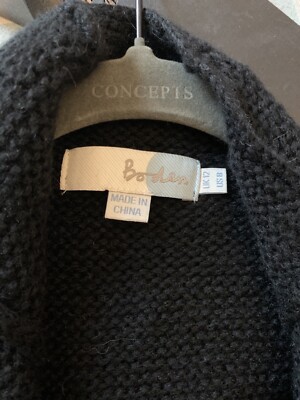 Boden Knitted Black Cardigan Jacket With Tie Belt Size 12 UK