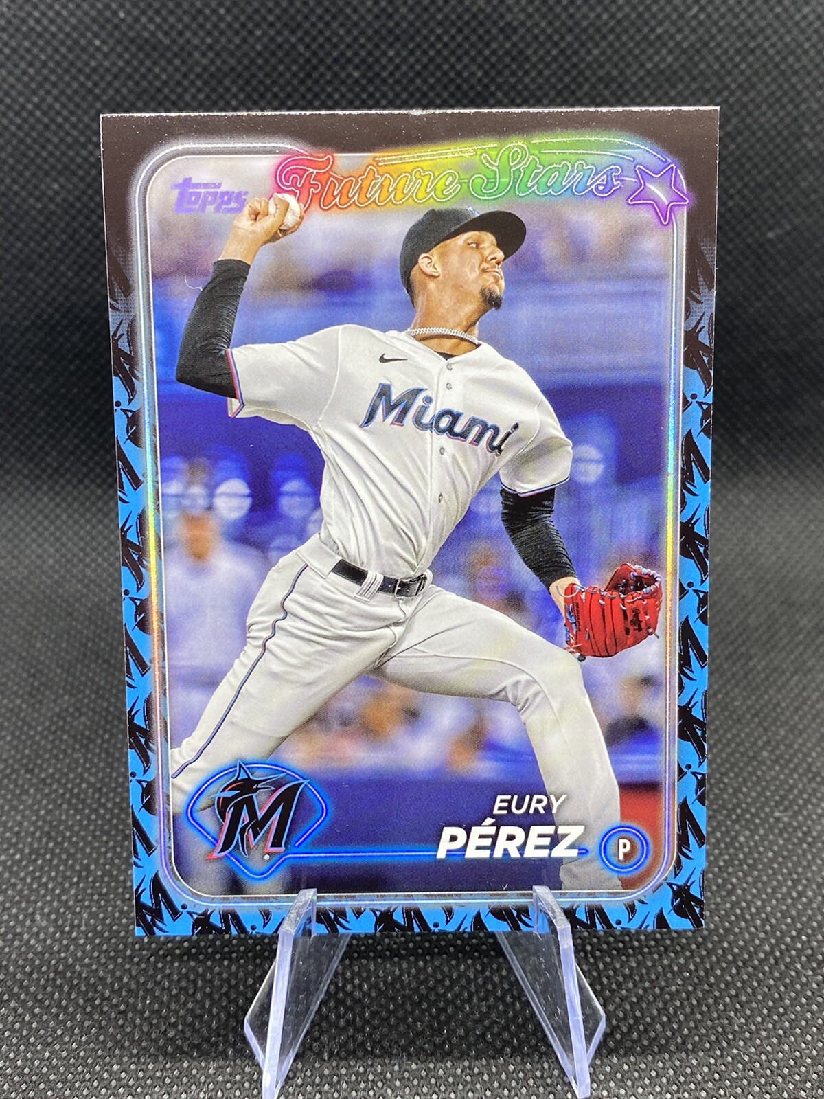 2024 Topps Series 1 Eury Perez Marlins Future Stars Team Color Border SSP #197