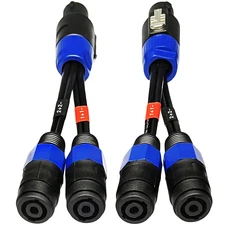 CNCESS CESS-203 Unbalanced 4-Pole Type Speakon Plug Break Out to Dual 2-Pole Typ
