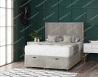 Plush  Ottoman Divan Bed Base Gas lift Open Base and floorstanding Headboard