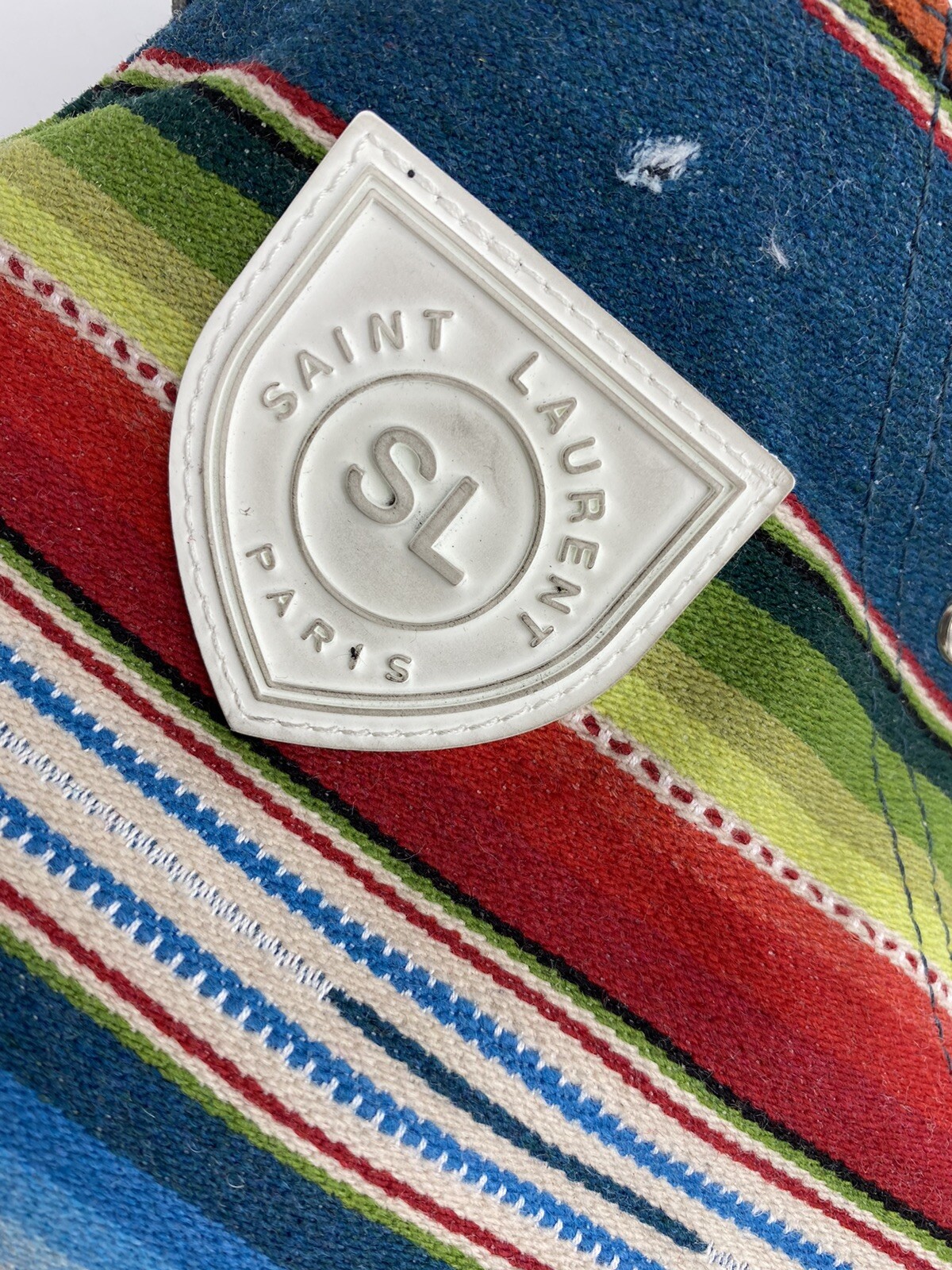 Sneakers alte Saint Laurent multicolore Bedford $600 taglia 9 Made in Italy