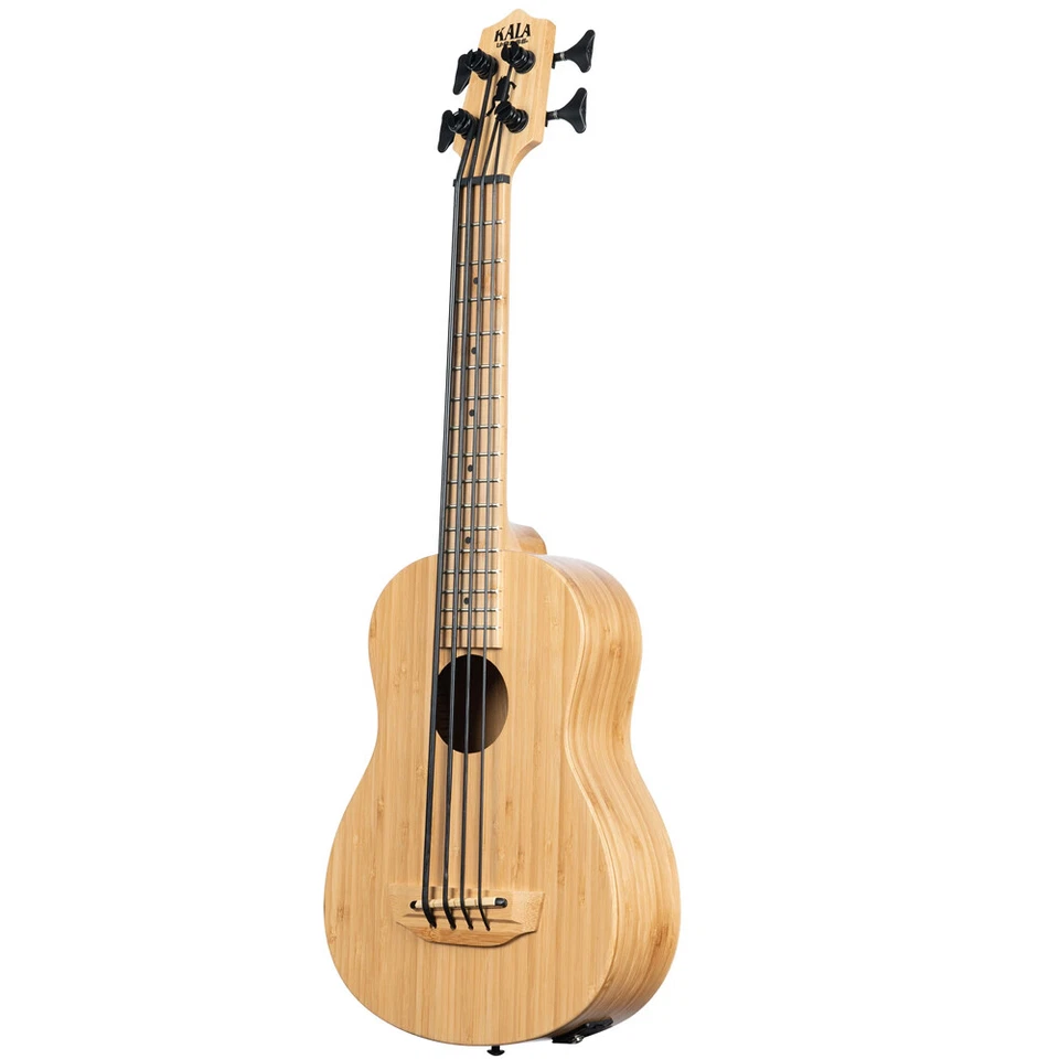 Kala U-BASS Solid Bamboo Fretted Bass Ukulele w/ Deluxe Padded Bag UBASS-BMB-FS - Image 4 of 4