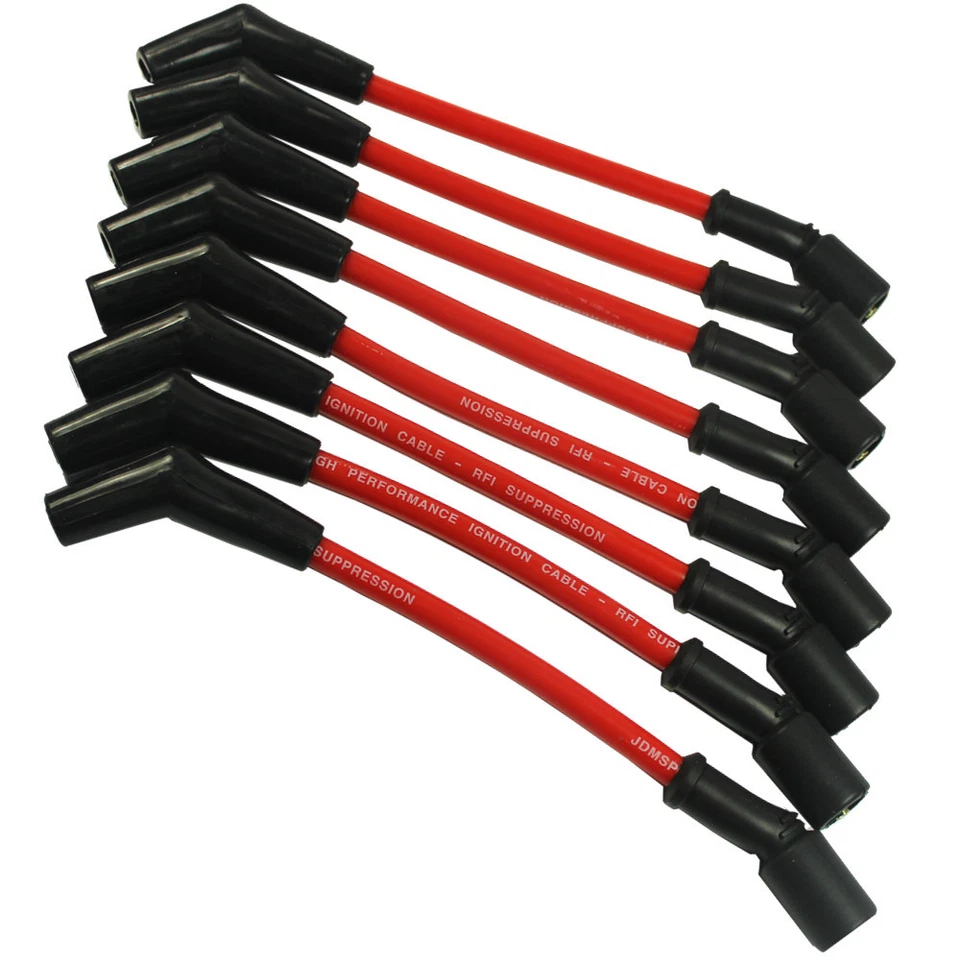 Set of 8 Round Ignition Coils with 8 pcs Spark Plug Wires For Chevy UF262 D585 - Image 4 of 4