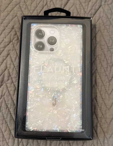 New Flaunt Square Iridescent Opal Shell iPhone 14 15 Pro Max Magsafe Case NIB