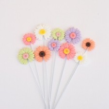 Flowers Decoration Cake White Toppers Pink Insertion Daisies Card Sugar and
