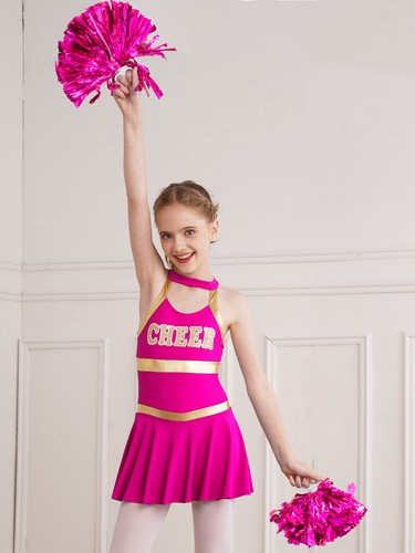 Kids Girls Cheerleading Outfits Dance Costume Dress Uniform Dress Up Party - Picture 120 of 130