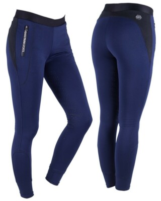 QHP Breeches Pull On Amelia Junior Knee Grip Evening Blue 2019