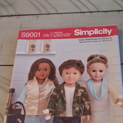 Simplicity S9001 18'' Doll Clothes Sewing Pattern, Contemporary Original